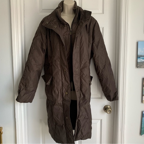 Brown Puffer Long Coat - Picture 2 of 8